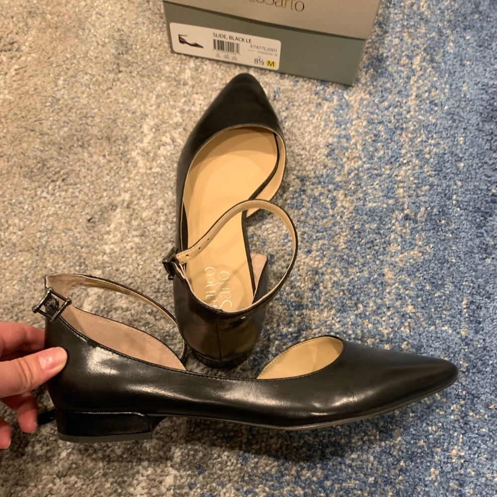 Black leather Franco Sarto Flats
